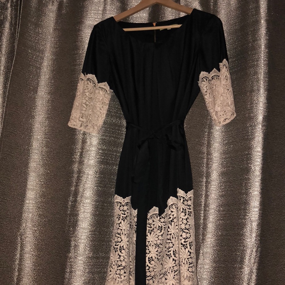 Gianni Bini Little Black Dress With White Lace